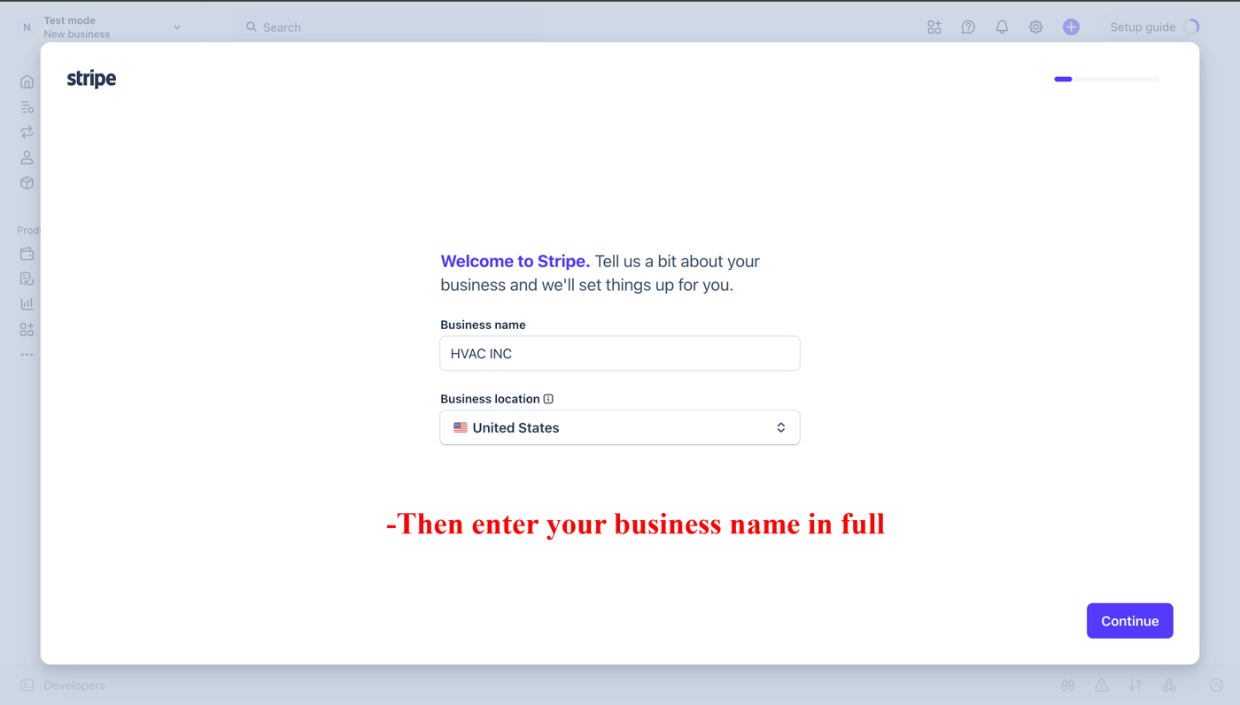 Part 1 — creating your Stripe account